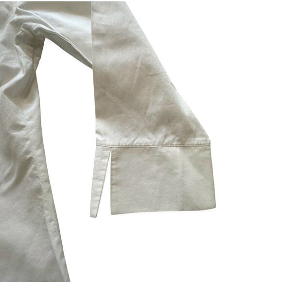 Vintage 90s White Cotton Button Down Shirt Italy AND Size 46 L Never Worn - Picture 8 of 11